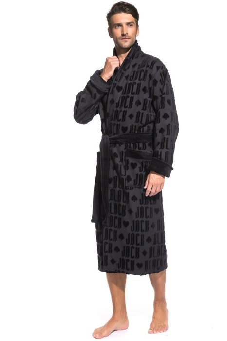 Стильный махровый халат Black Jack (PM France 937) черный