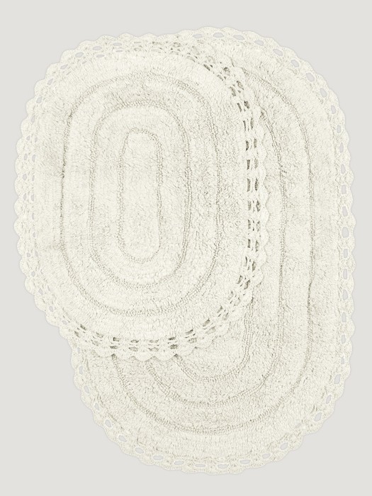 Набор ковриков для ванной "KARNA" кружевной YANA 60x100 + 50x70 см 1/2 Кремовый