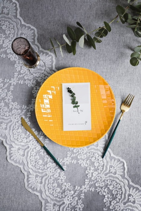 Набор тарелок Arya Diamond с фактурным рисунком 4 ед Желтый
